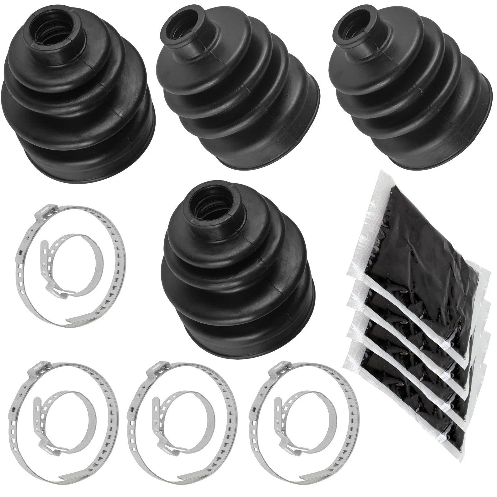 2 Front Axle Inner Outer CV Boot Kit for Yamaha Kodiak 400 YFM400FW 4X4 1993-98