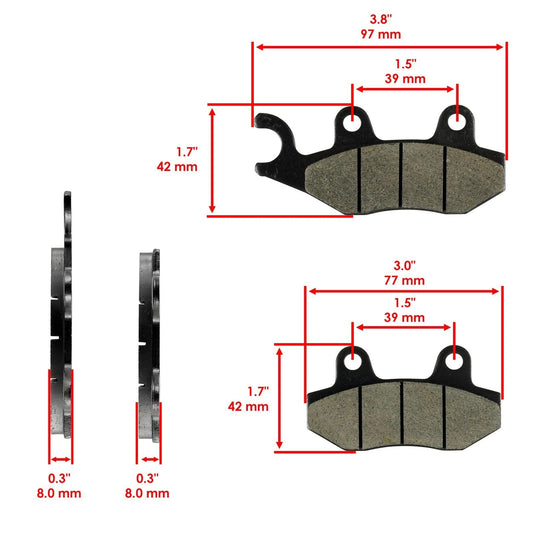 Front Rear Brake Pads for Yamaha Rhino 660 YXR660 4X4 2004-2007