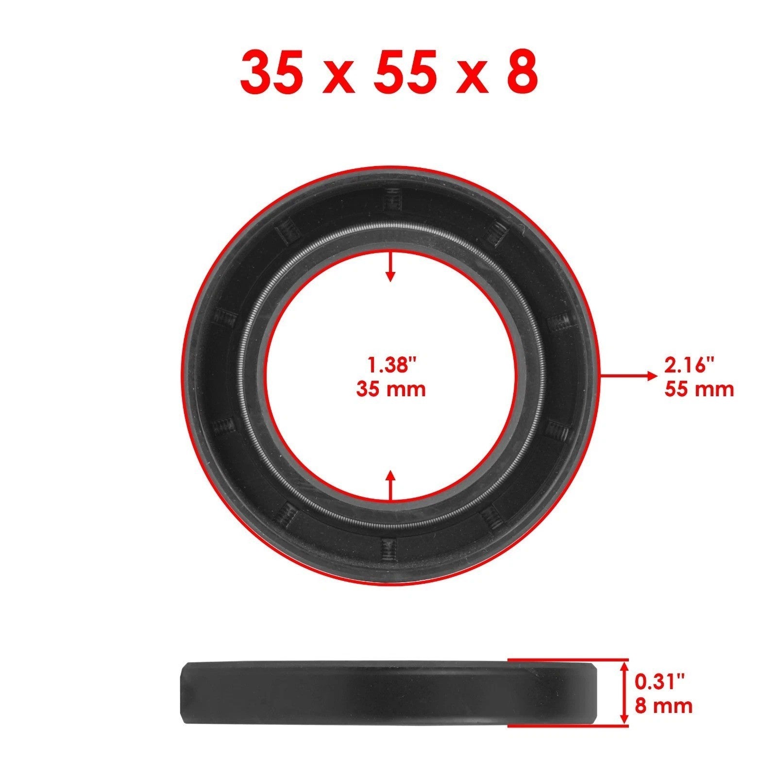 Oil Seal for Kawasaki Bayou 300 KLF300C 1989-05 Differential Drive Shaft 35X55X8