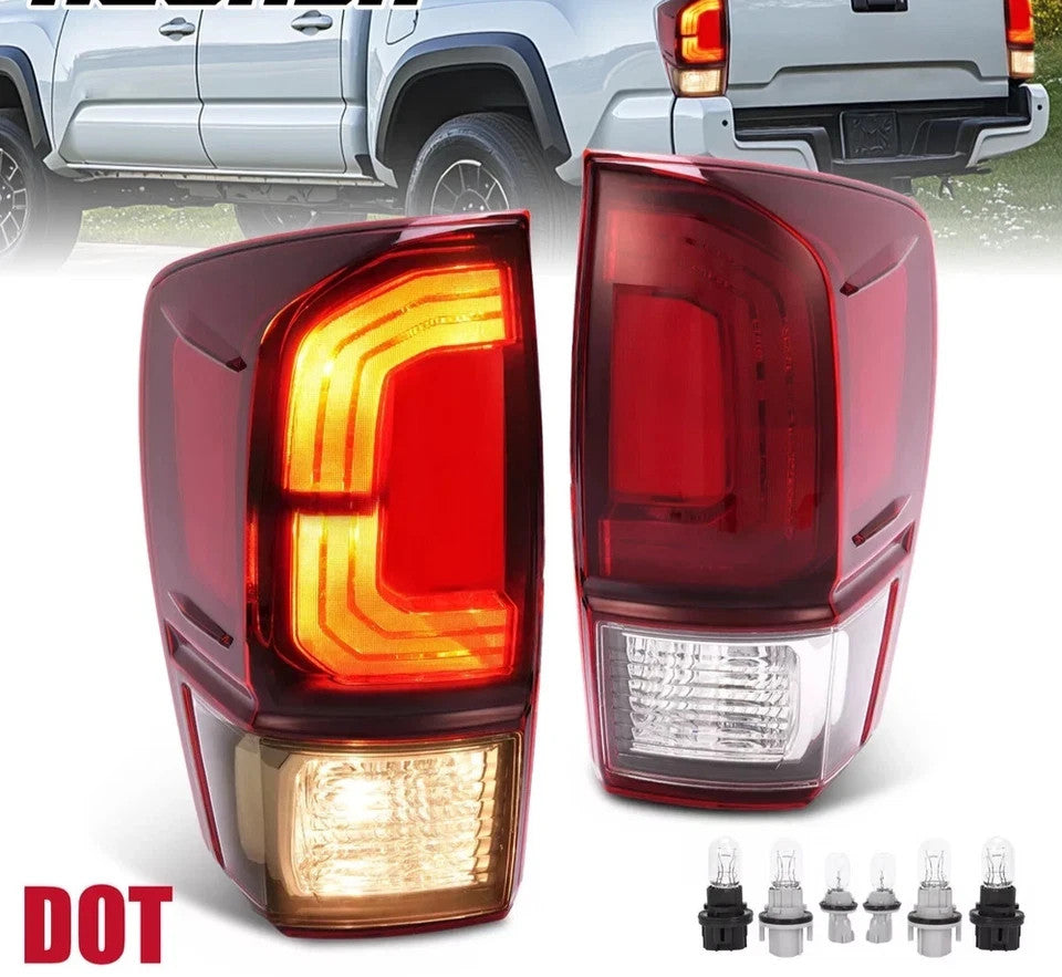 For Toyota Tacoma 2016-2021 2022 2023 Rear Tail Lights Brake Lamps w/Bulbs LH&RH