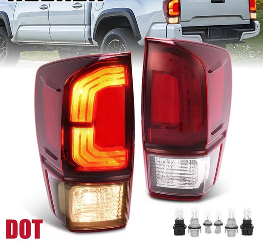 For Toyota Tacoma 2016-2021 2022 2023 Rear Tail Lights Brake Lamps w/Bulbs LH&RH