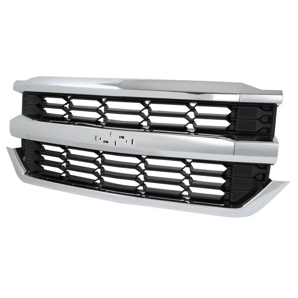 Front Upper Grille Chrome For 2016-2019 2016 Chevrolet Silverado 1500 Grill