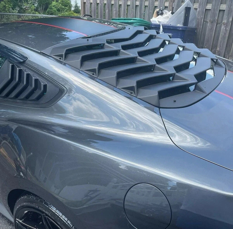 ABS Rear Window Louver Cover Sun Shade Vent For 2015-2023 Ford Mustang