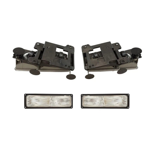Headlights & Parking Signal Light Set Kit for 94-98 Chevy/GMC C1500 K1500 Truck