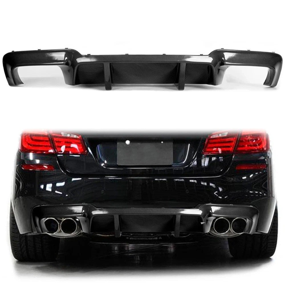For 2012-16 BMW F10 M5 Rear Bumper Lip Diffuser Carbon Fiber Look DTM Style