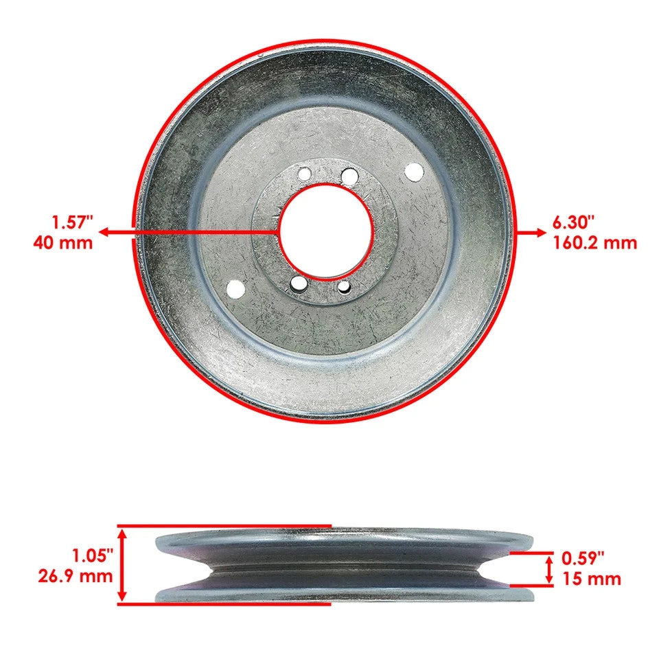 Caltric Deck Pulley & Tapered Hub For Scag SCZ61RD-921FX / SCZ61V-31FX  61"