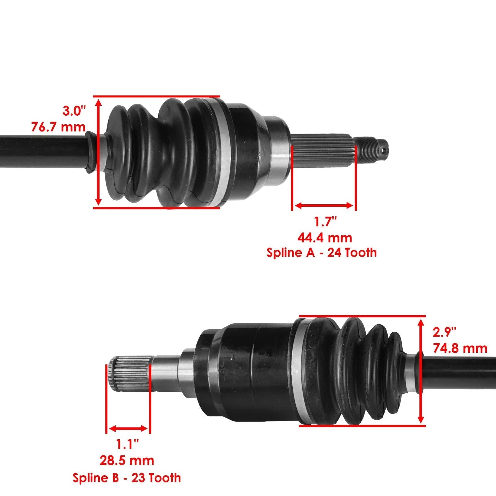 Front Left & Right CV Joint Axle Shaft For Honda Pioneer 700 SXS700 2014-2022