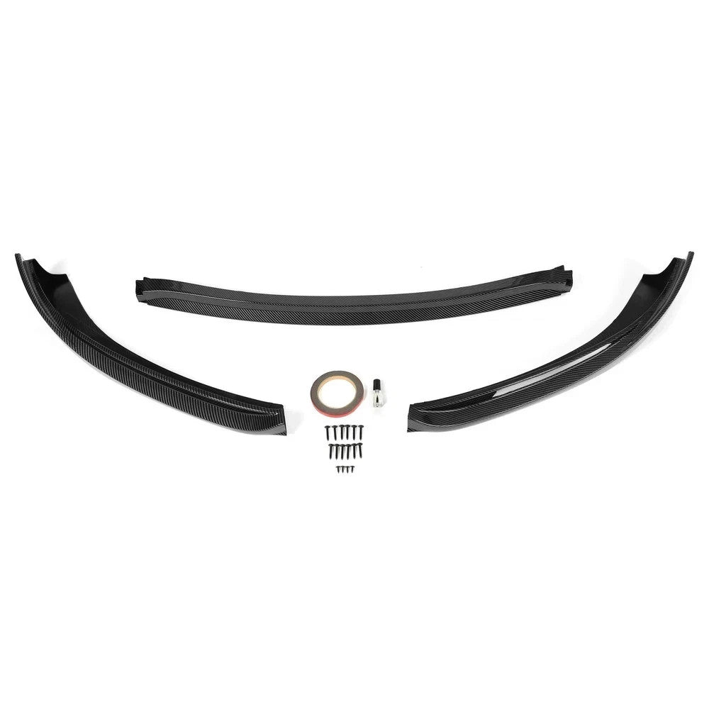 For Tesla Model S Sedan 12-17 JC Style Front Bumper Lip Kit-Carbon Fiber Printed