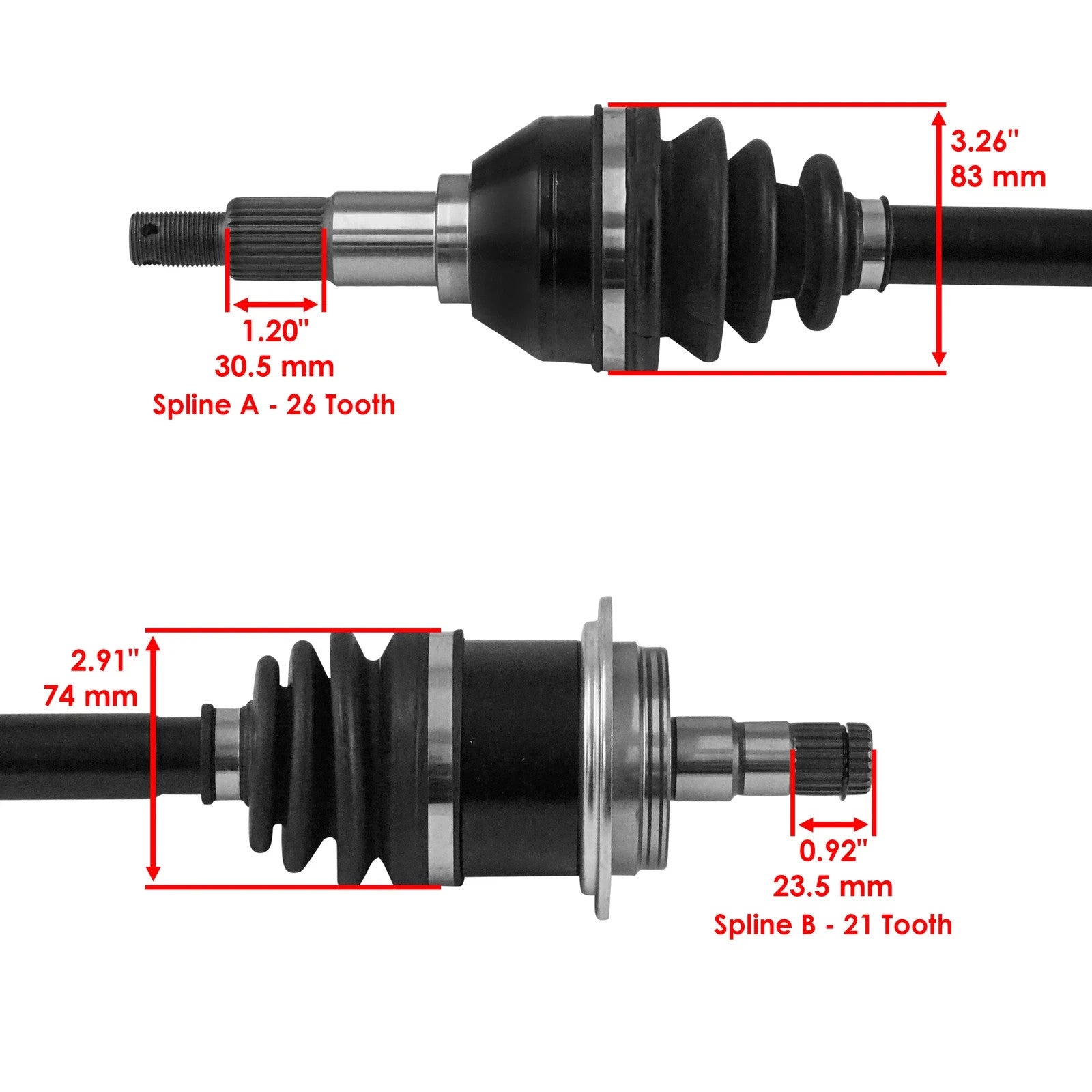 Caltric Front Left & Right CV Axle For Can-Am Renegade 1000R XMR 2019-2025
