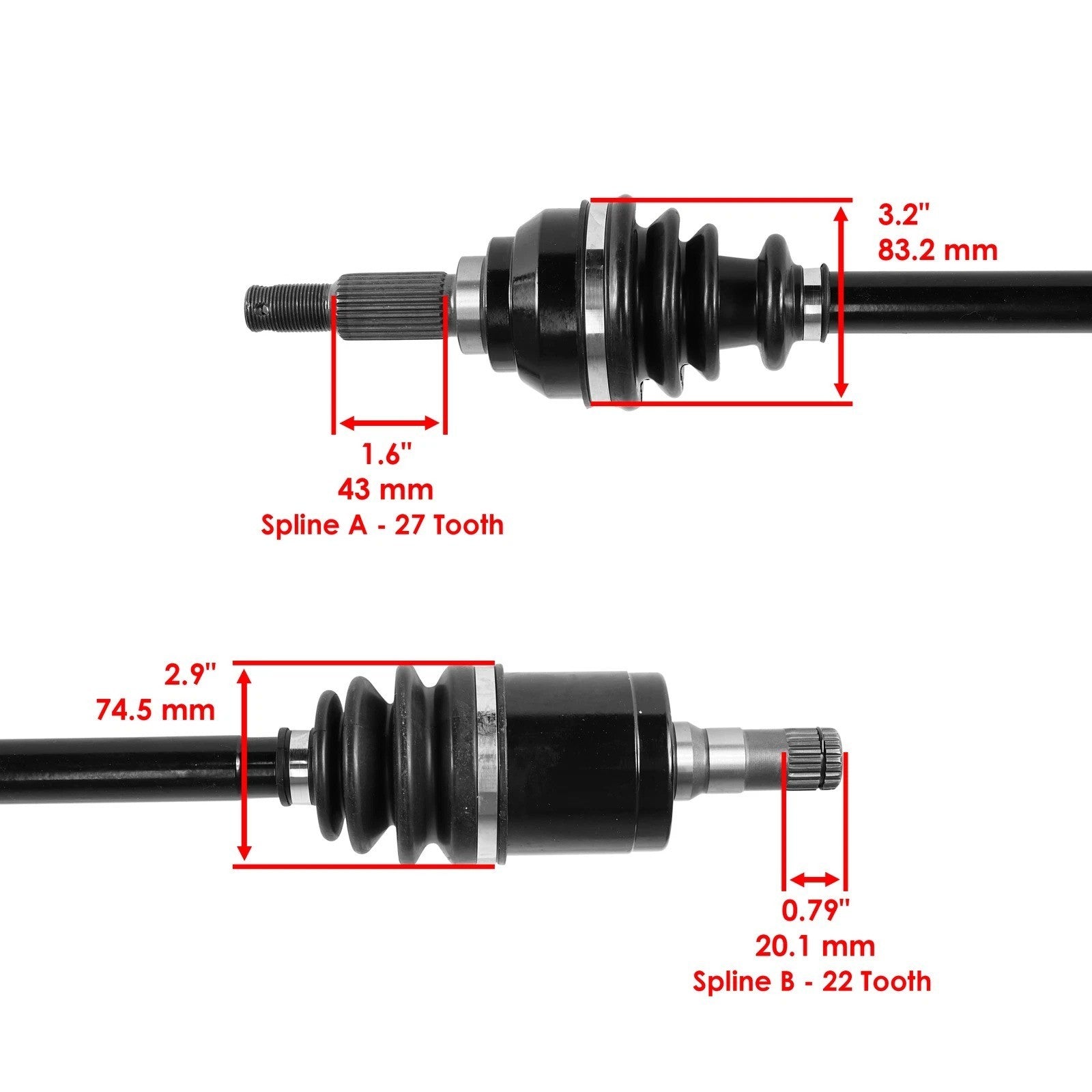 Front Left And Right Axles for John Deere Gator Xuv 825I 4X4 Gas Pc9958