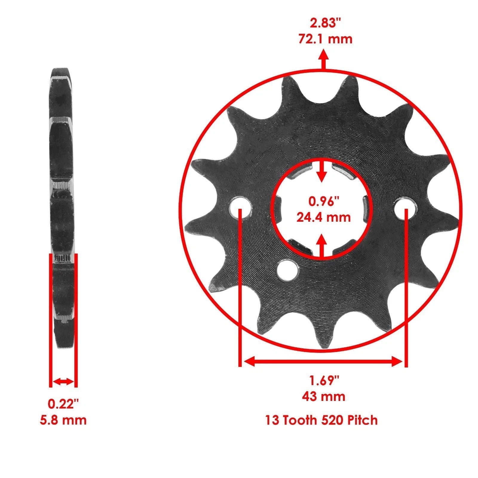Celox Drive Chain and Sprocket Kit for Yamaha Raptor 350 YFM350 2004 2005-2013