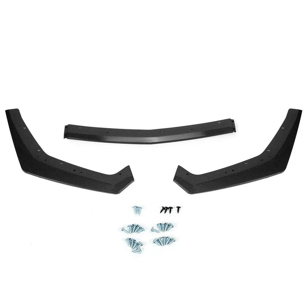For 18-23 Ford Mustang Carbon Look GT-Style Front Bumper Body Kit Splitter Lip