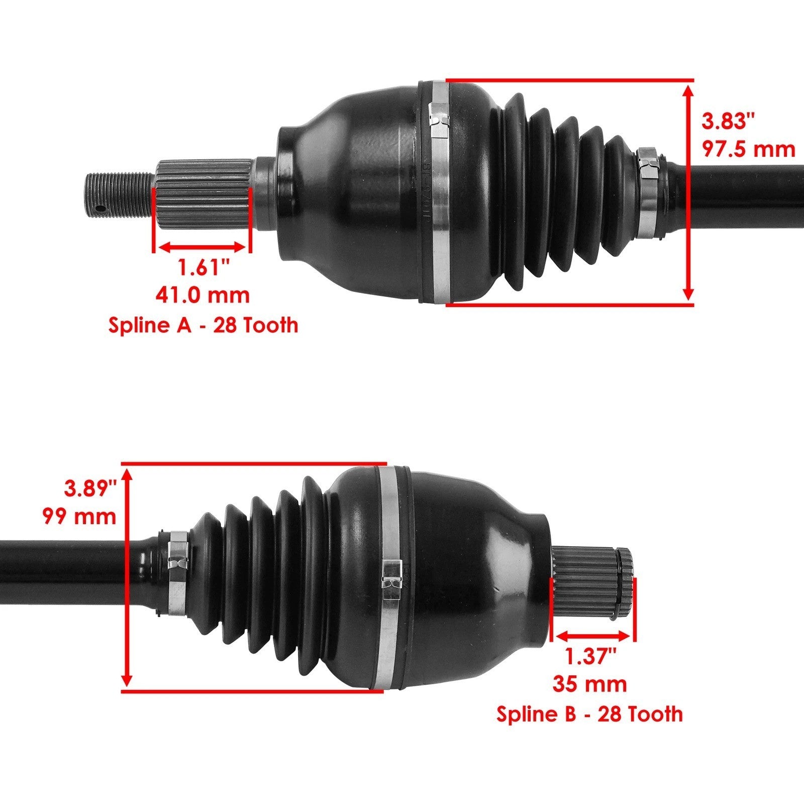 2208421 1334388 Rear Left & Right CV Joint Axle For Polaris RZR Pro XP 20-25