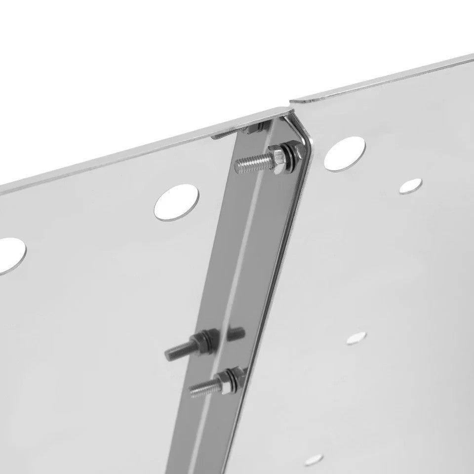 Fits Kenworth W990 T680 14" Bulleye Hole Wicked Drop Sun Visor Stainless Steel