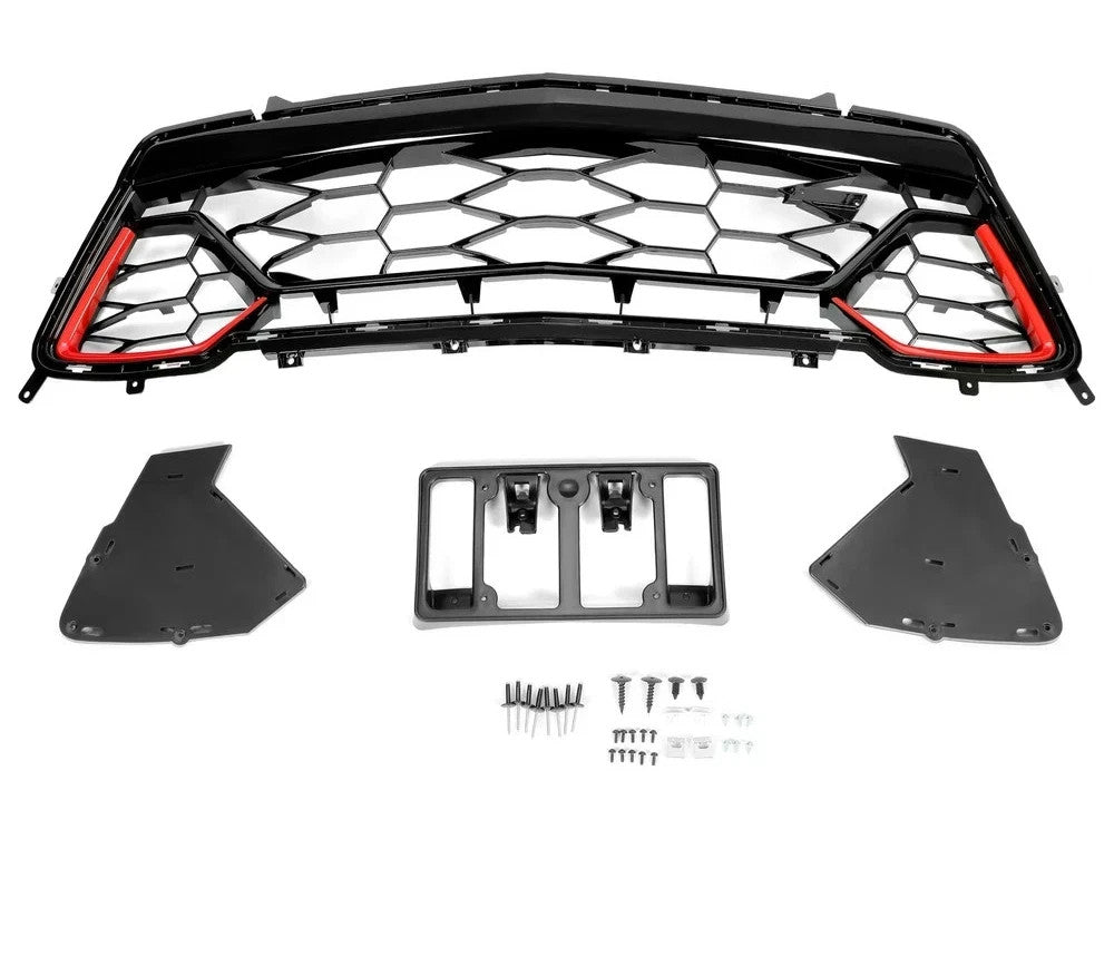 HECASA For Chevrolet Camaro SS 2016 2017 2018 Lower Grille Black Red 84040593