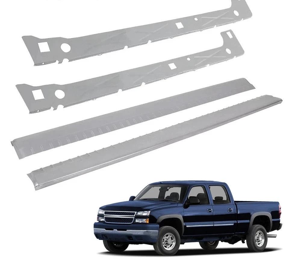 Pair For 2000-07 05 06 Chevy Silverado 4DR extended Cab Inner Outer Rocker Panel