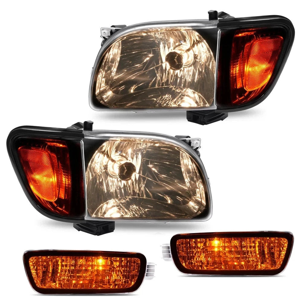 Headlights+Corner Signal Lights+Bumper Lamp w/ Bulbs For 2001-2004 Toyota Tacoma