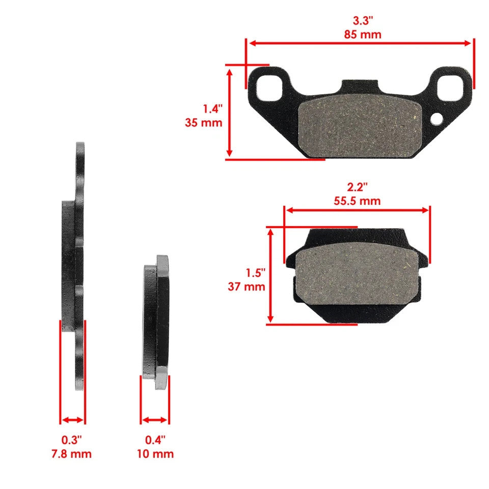 Caltric Front and Rear Brake Pads for Suzuki LT250R Quadracer 250 1985 1986