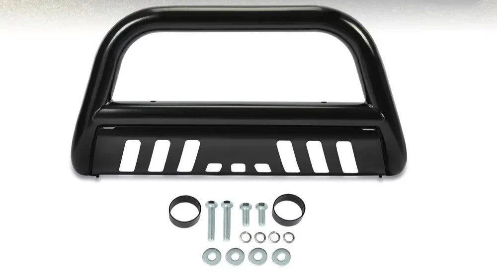 FOR 2004-2015 NISSAN TITAN/ARMADA BLACK BULL BAR PUSH BUMPER GRILLE GUARD+SKID
