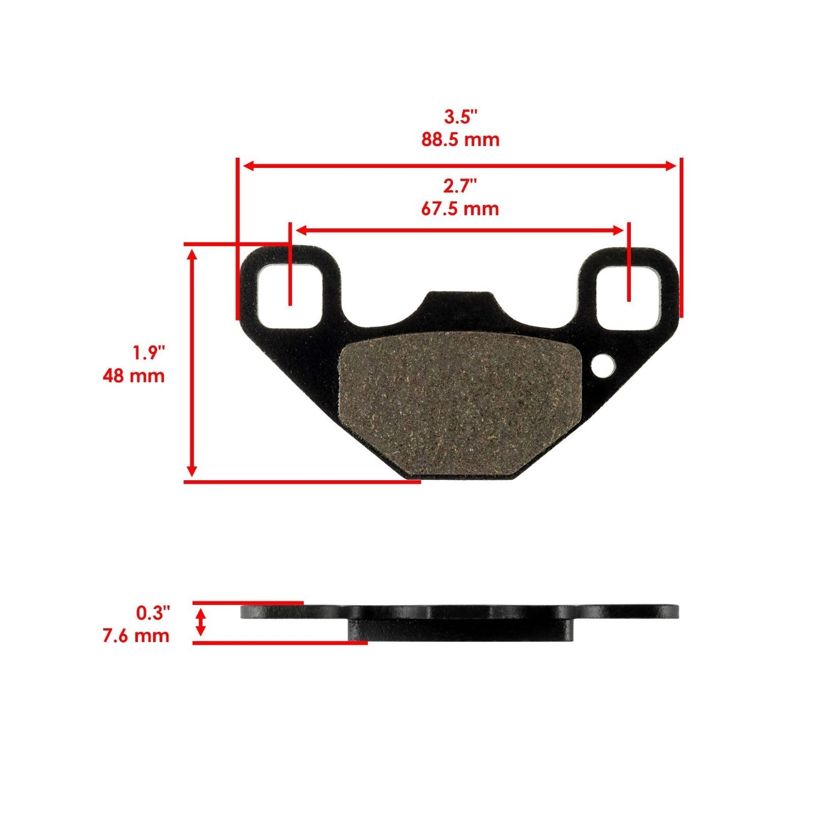 Caltric Rear Brake Pads for Polaris RZR 170 2009 2010-2021 / 0454444 0455273