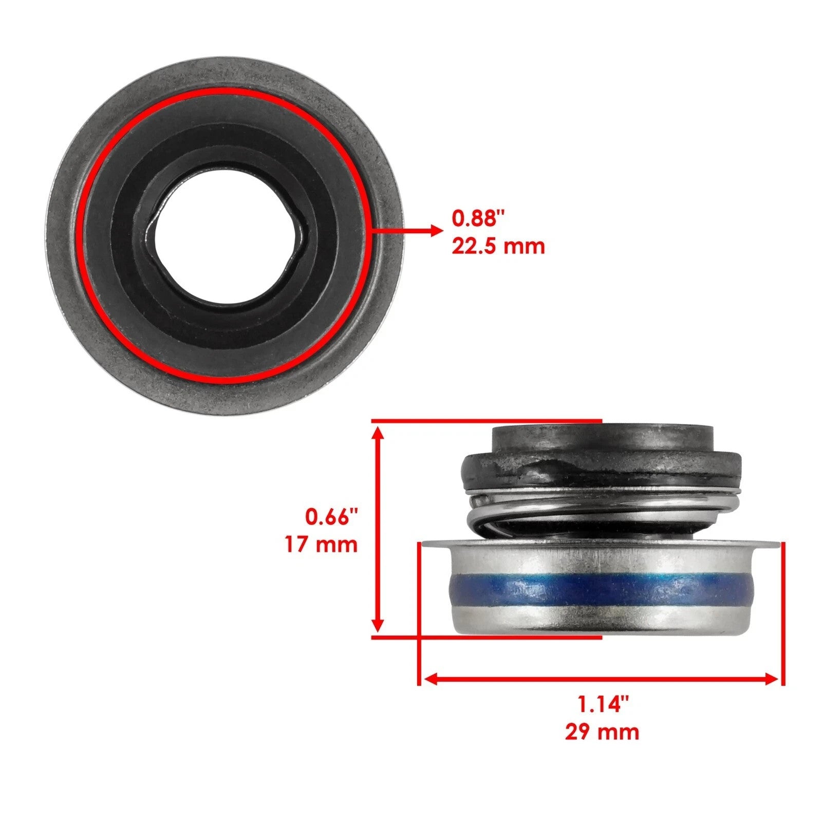 Caltric Water Pump Mechanical Seal Kit for Suzuki GSXR600 2001-2009