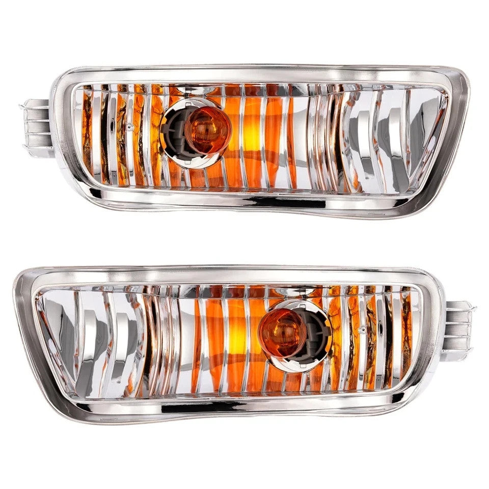 HECASA Left+Right Side Front Bumper Turn Signal Lights For Toyota Tacoma 01-04