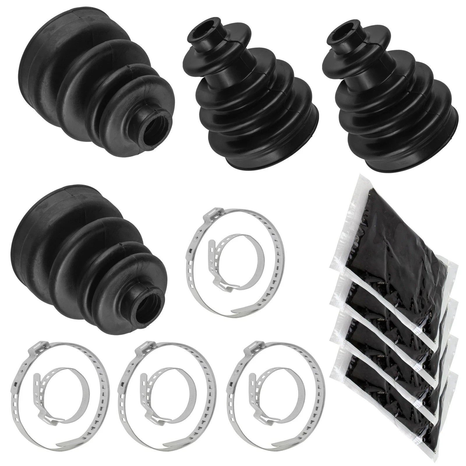 2 Front Axle Inner Outer CV Boot Kits for Polaris Sportsman 450 4X4 2006 2007