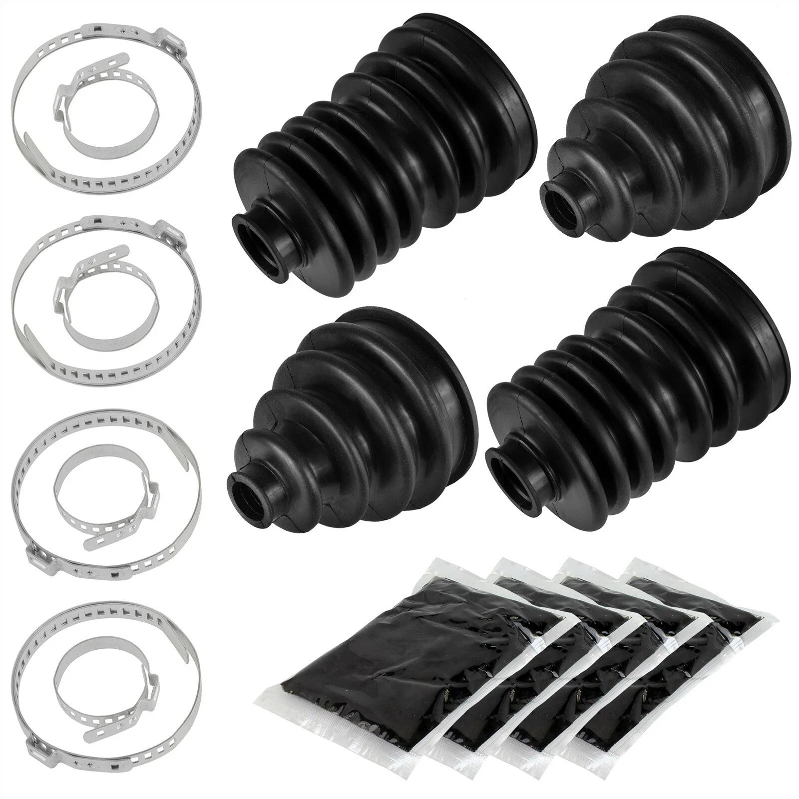Fits John Deere XUV620i XUV625i Gas Rear Axle Inner Outer CV Boot Kit 2 Sets