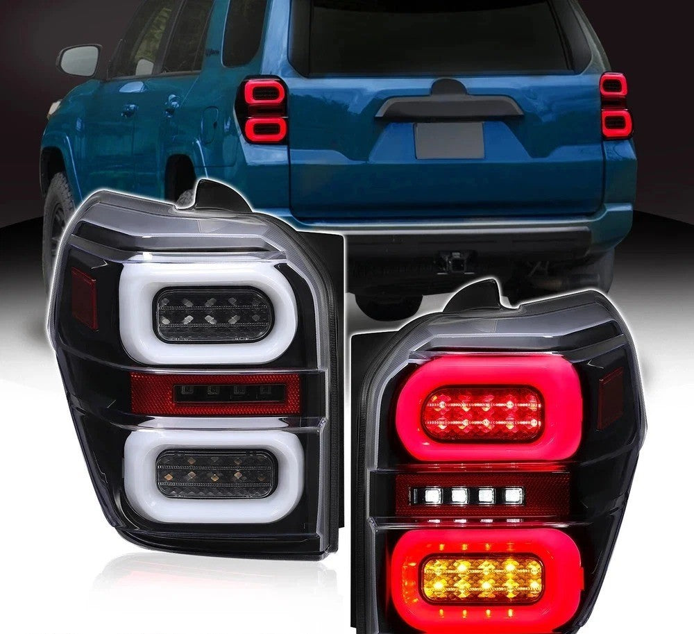 For Toyota 4Runner 2010-2023 2020 Black Full LED Tube Tail Lights Lamps 10-23