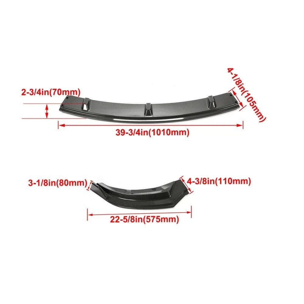 For Tesla Model 3 17-23 Front Bumper Lip Kit Chin Spoiler Carbon Fiber Style