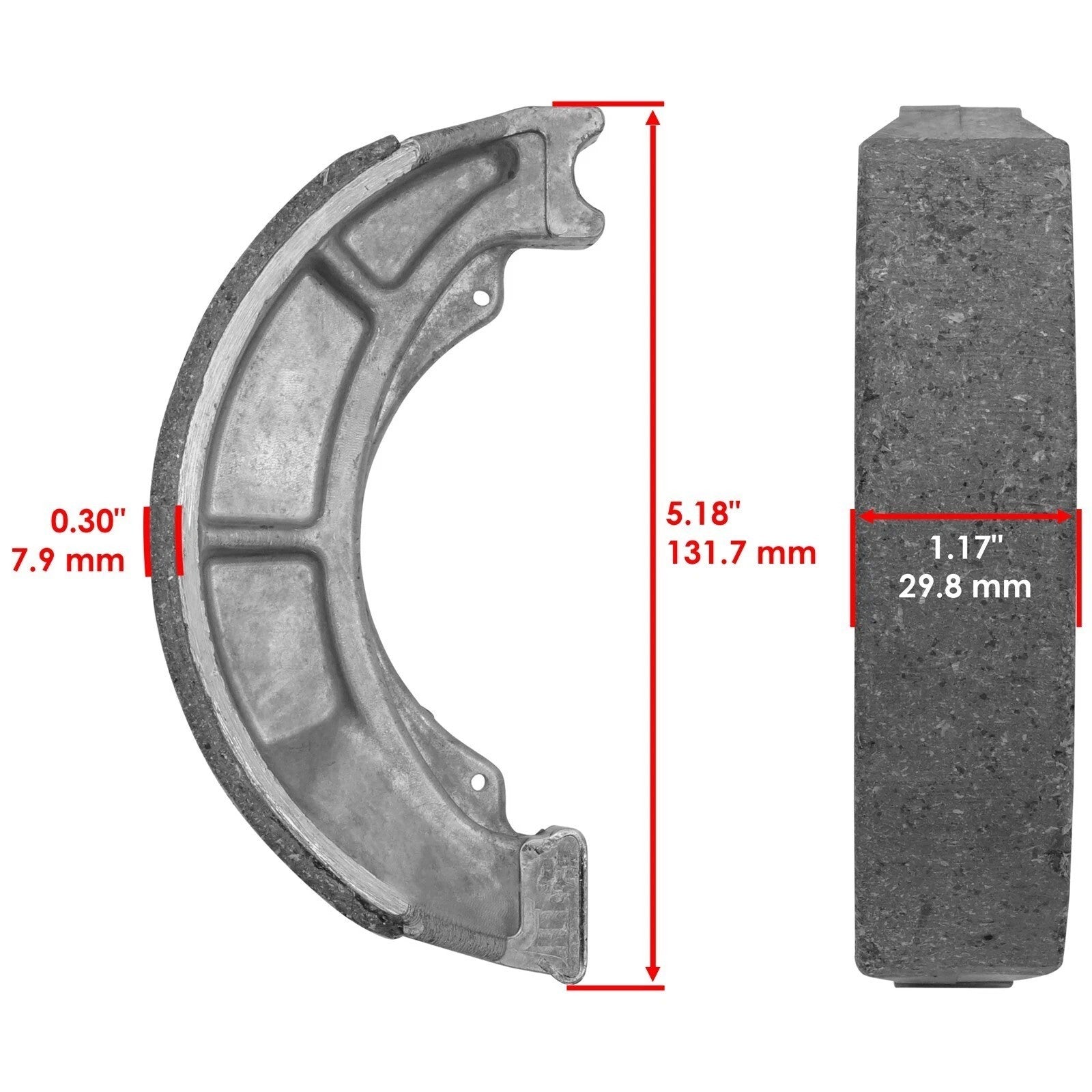 Caltric Rear Brake Shoe Set For Suzuki Quadsport LTZ250 2x4 Z250 2004-2009 Right