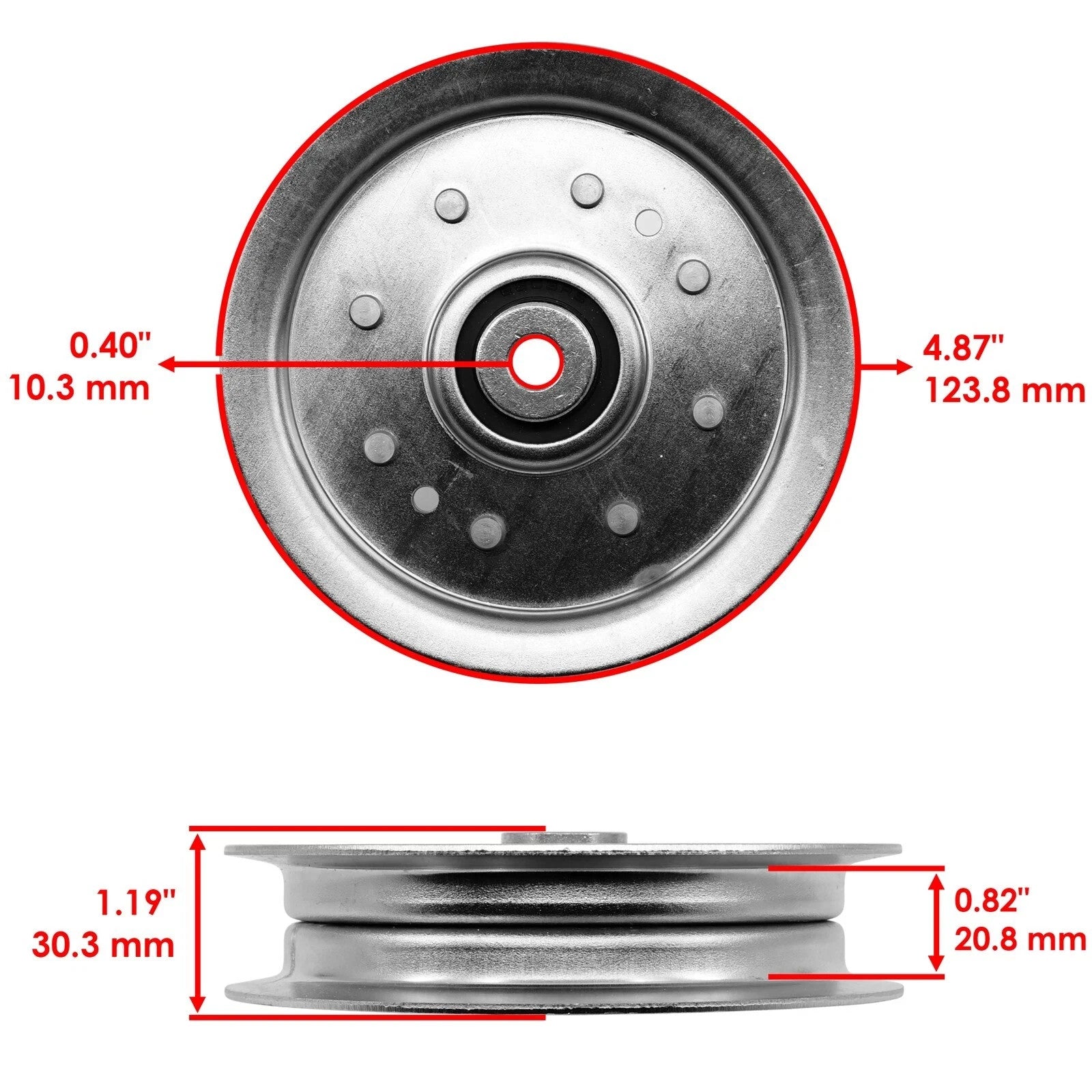 Flat Idler Pulley For Husqvarna P-ZT4822 P-ZT5224 P-ZT54 P-ZT60 Zero Turn Mower