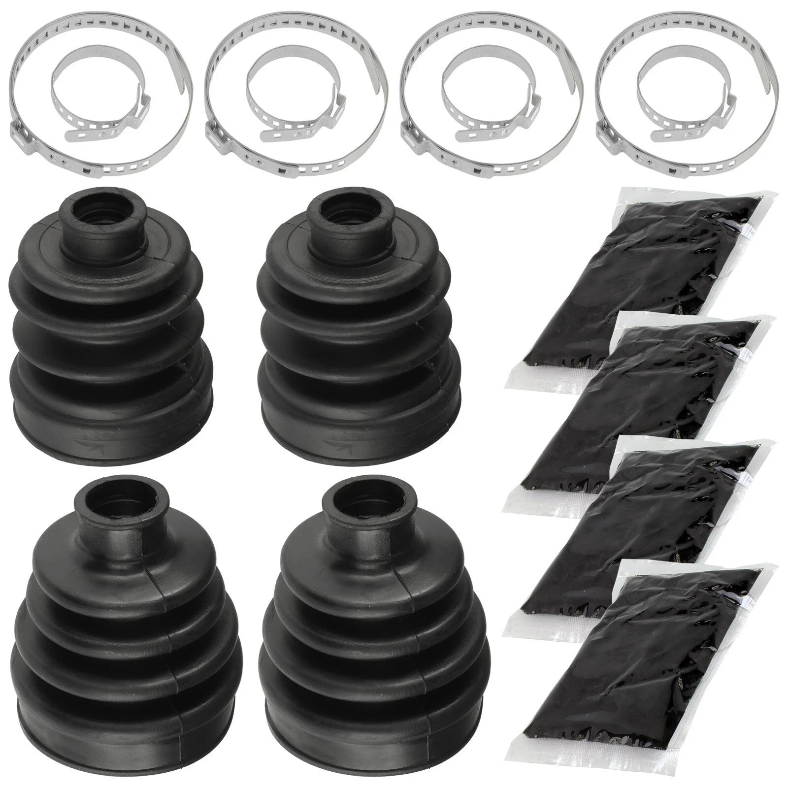 2 Rear Axle Outer And Inner CV Boot Kit for Yamaha Rhino 700 YXR700F Fi 2008-13