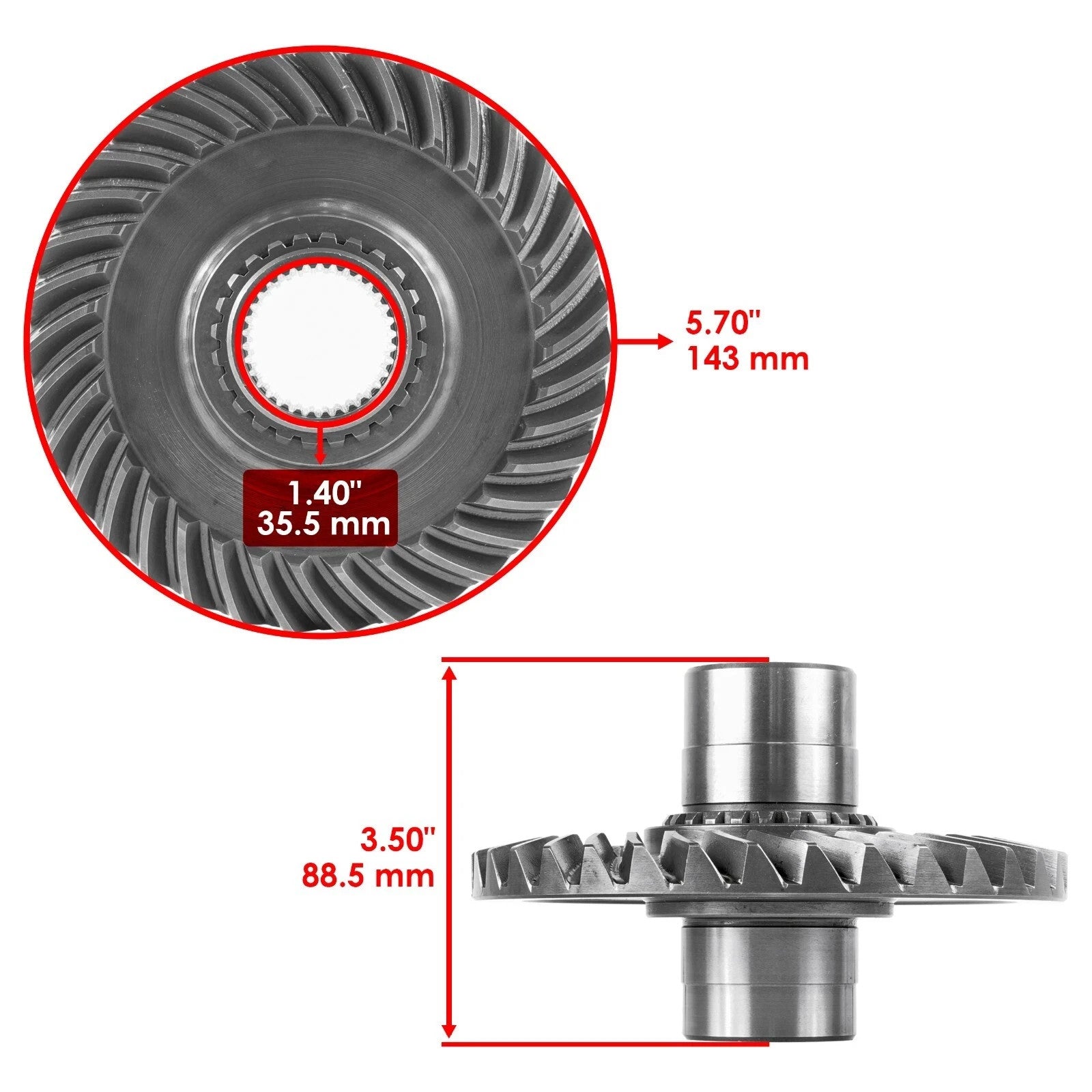 Complete Rear Differential Kit for Honda TRX300FW Fourtrax 300 4X4 1988-2000
