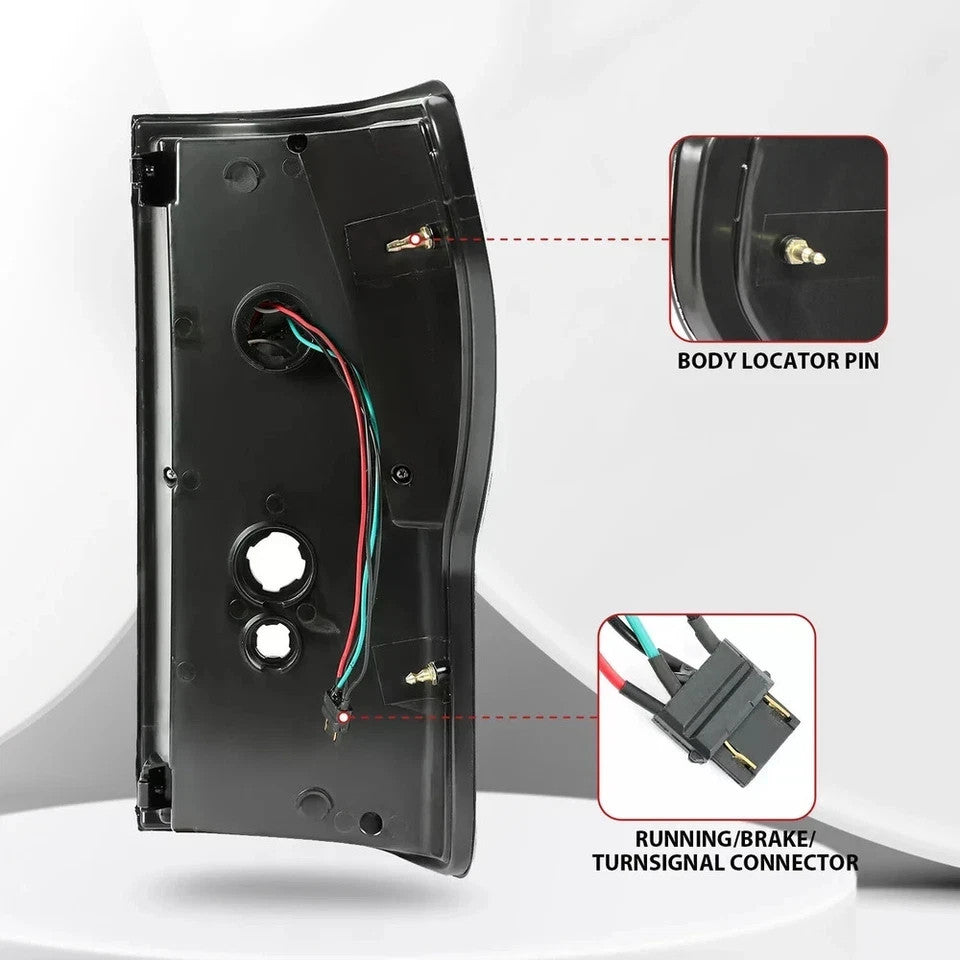 For Toyota Tundra  2007-2013  Dual C-Shape Tube Full LED Brake Black Tail Lights