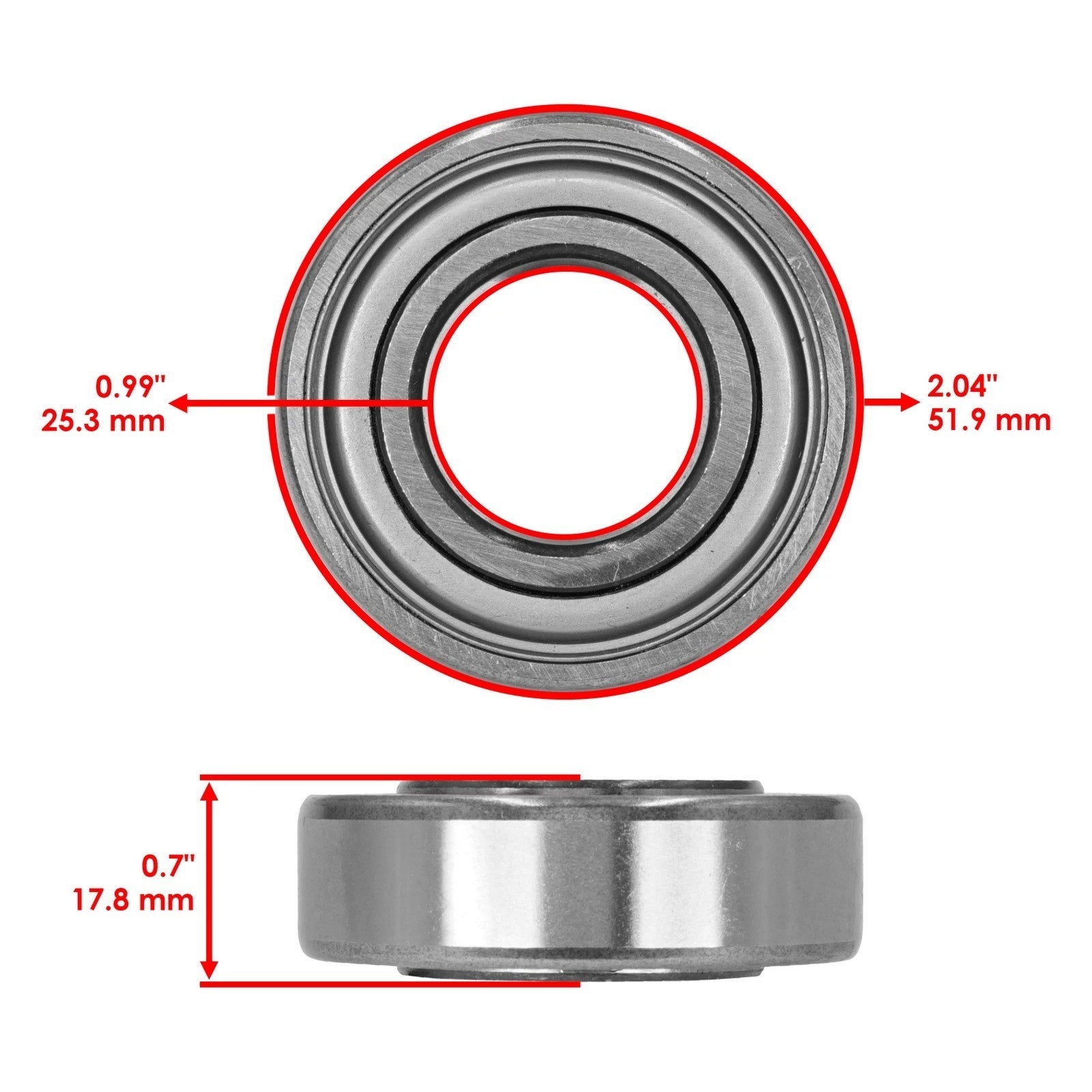 CS203ASSY RA100RR7E8728 RA100RR7 103-2477 Both Sides Shield Ball Bearings