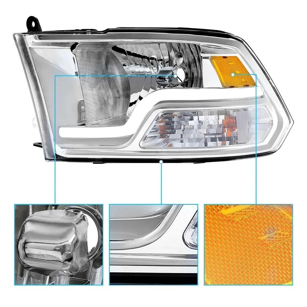 LED Headlights Sequential Turn Signal w/Bulbs For Dodge Ram 1500 2500 3500 09-18