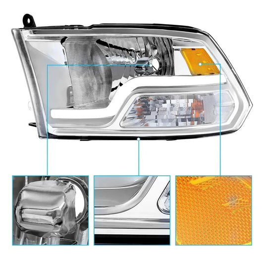 LED Headlights Sequential Turn Signal w/Bulbs For Dodge Ram 1500 2500 3500 09-18