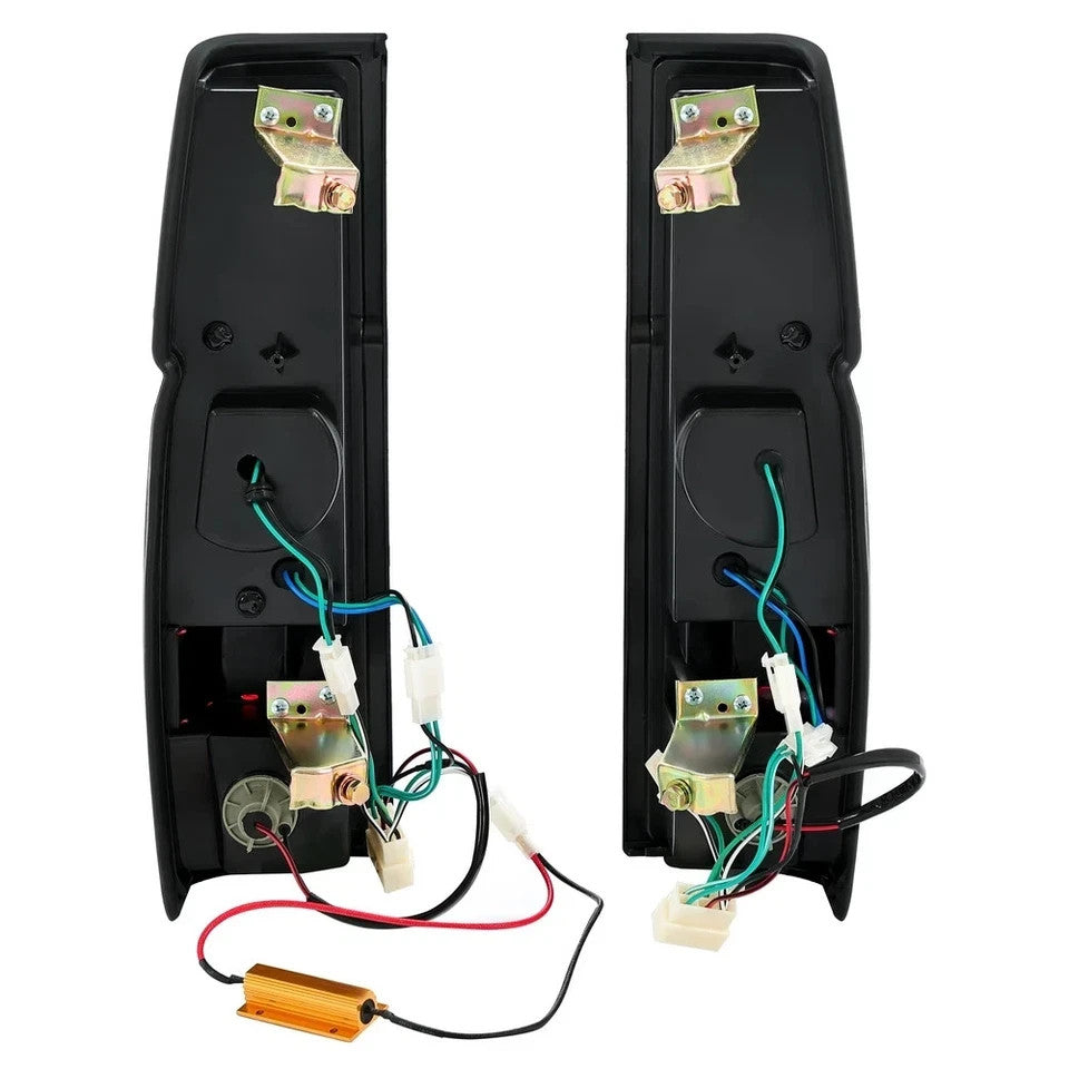 Red Clear LED Tail Lights Pair W/Bulb For Nissan D21 / Hardbody Pickup 1986-1997