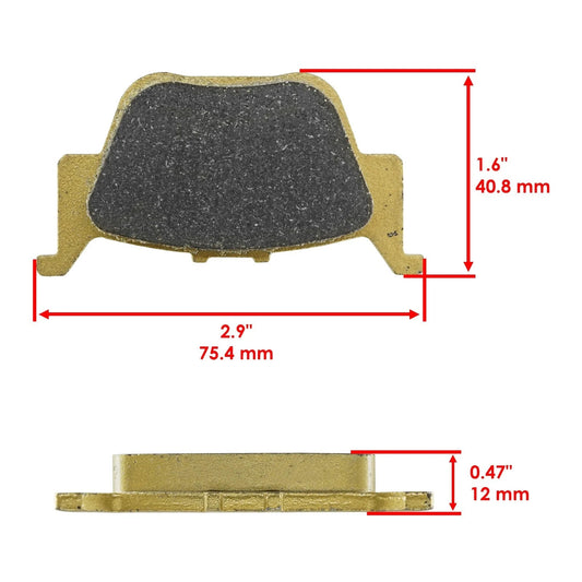 Caltric Rear & Front Left Right Brake Pads for Honda Rincon 680 TRX680 2006-2023