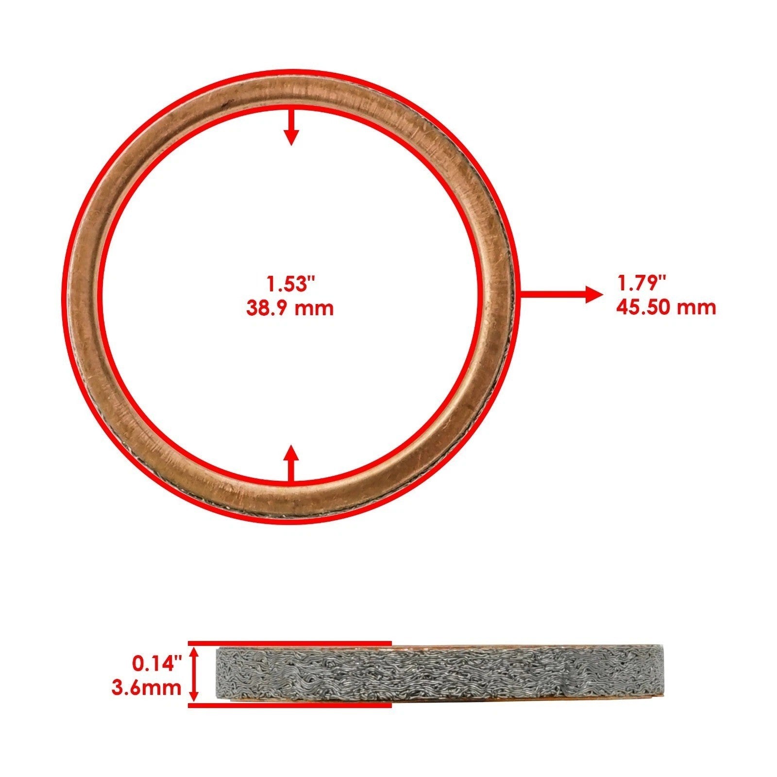 4 Exhaust Muffler Pipe Gaskets for Suzuki GSX-1300R Hayabusa 1999-2009 2011-15