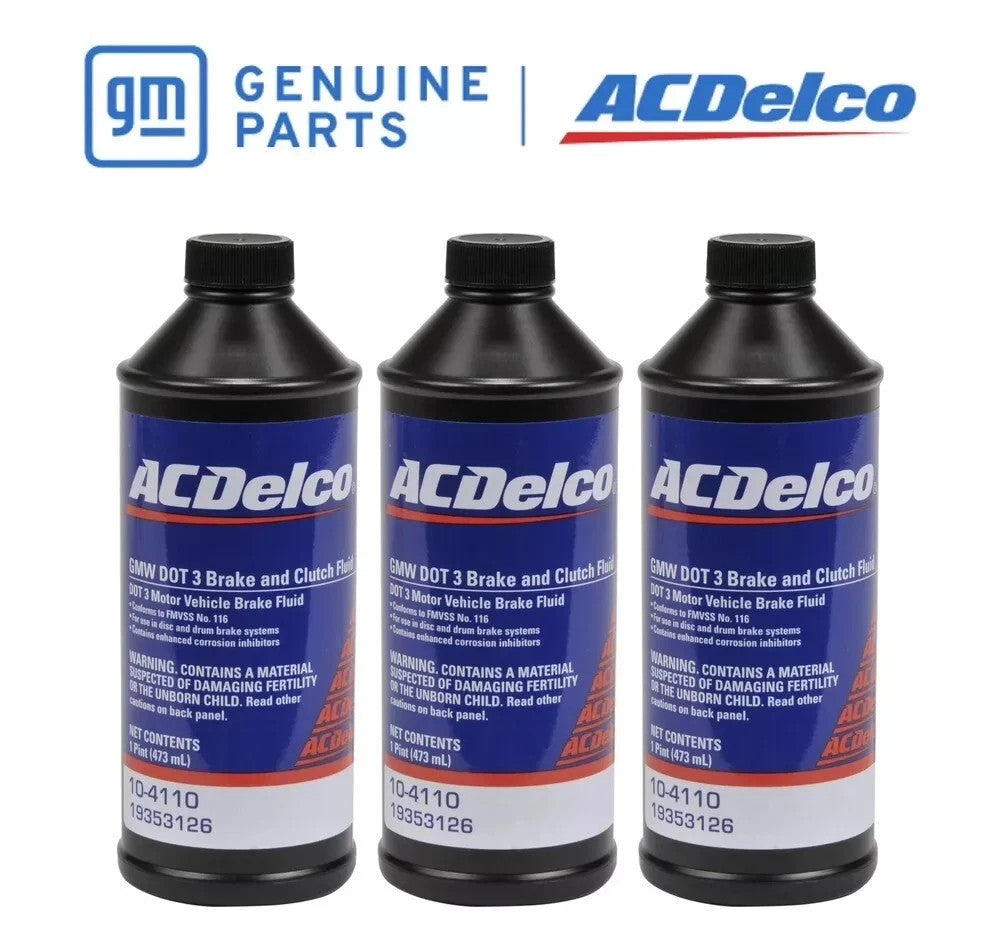 ACDelco Dot 3 Brake & Clutch Fluid 10-4110 Chevy / GMC 3 - 16oz Bottles