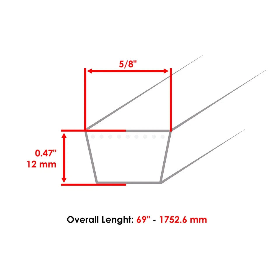 954-0329A 754-0329 754-0329A 754-0433 954-0433 38" Deck Belt for MTD 69.38"x5/8"
