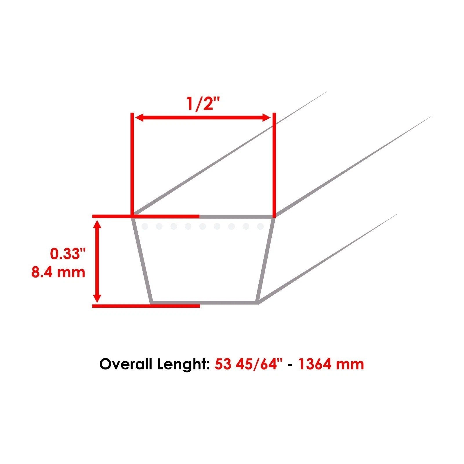 07200010 Drive V Belt For Ariens Zoom 915131 For Gravely ZT1334 ZT34 ZT42 ZT50