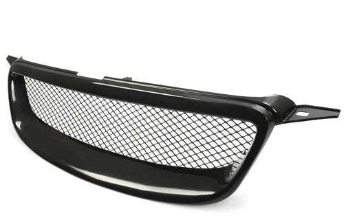 HECASA For 2003-07 Toyota Corolla Mesh ABS Front Grille Glossy Black Metal Hood