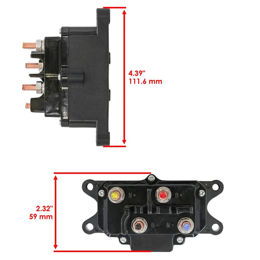 Caltric 4015095 4013465 Winch Contactor Solenoid Relay w/ Caps for Polaris