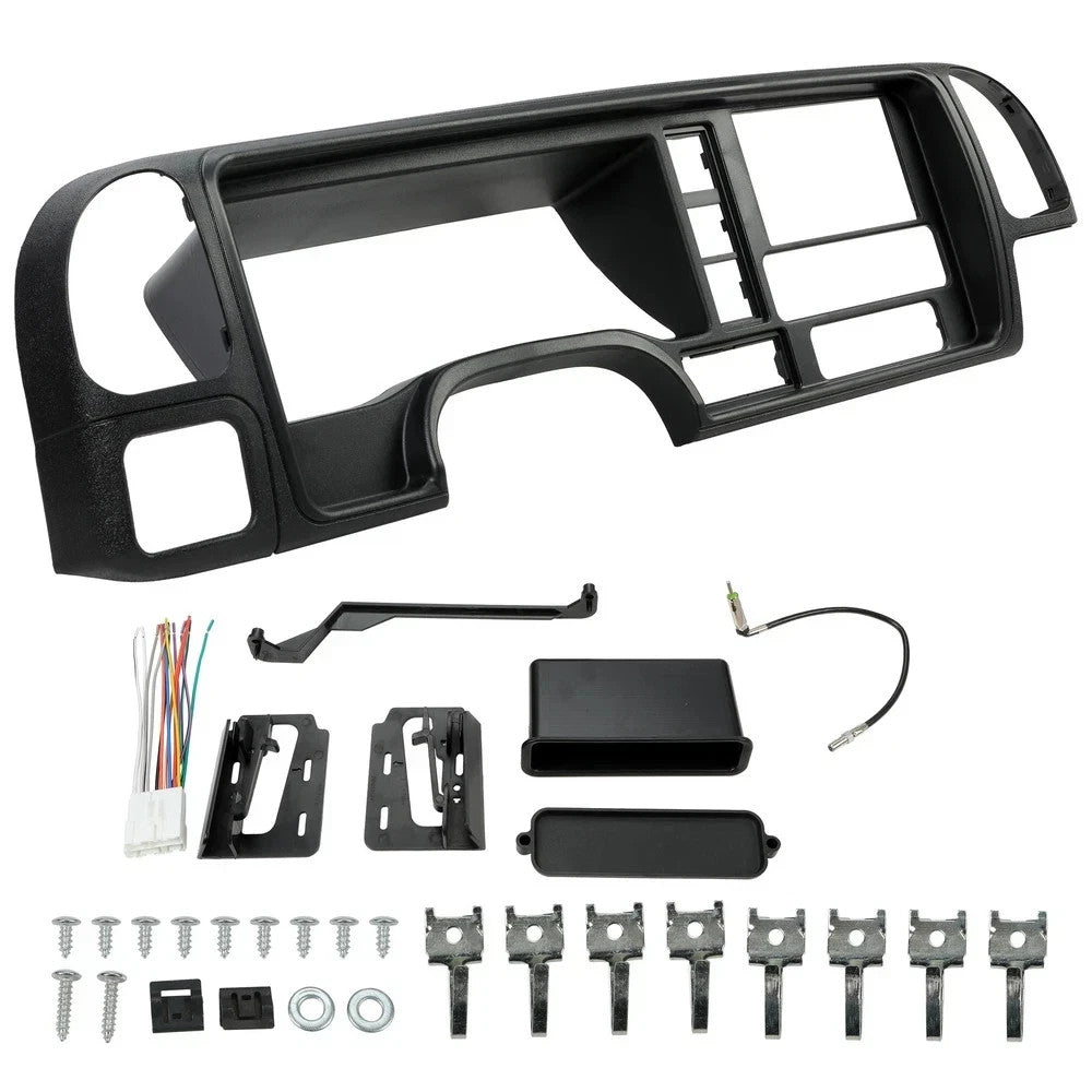 Double DIN Truck Dash bezel Kit For 95-02 GMC Full Size Trucks / SUVs Black