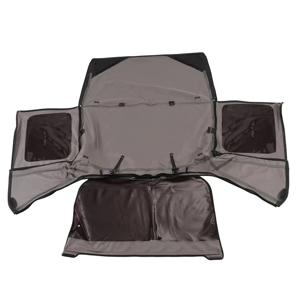 Black Soft Top Kit W/Tinted Windows & Steel Bracket For Jeep Wrangler YJ 87-95