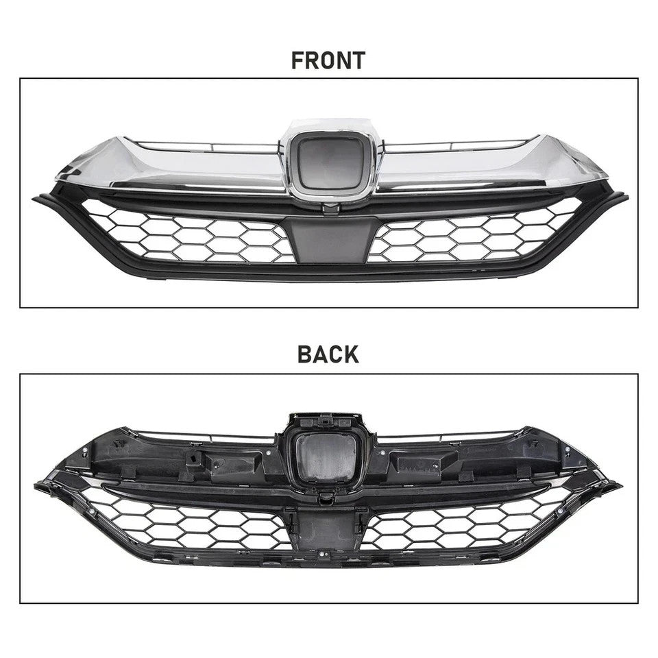 HECASA Fits Honda CRV CR-V 2017 2018 2019  Front Bumper Upper Grille