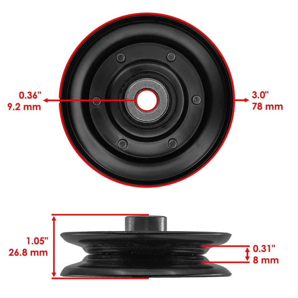 Deck Belt V-Idler Pulley For Husqvarna Poulan Craftsman 532139123 139123 121361
